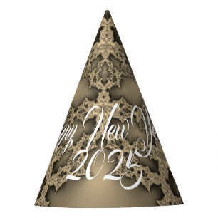 Chapéu De Festa Festa de Ano Novo - fractal dourado