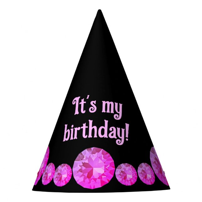 Chapéu De Festa Festa de Gems Rosa Hat (Frente)