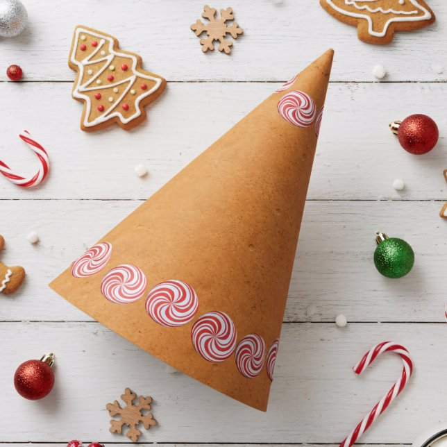 Chapéu De Festa Festa de Natal Hingercake Peppermint Edition (Planning a Gingerbread Lane party? These candy swirl hats are the perfect accessory )