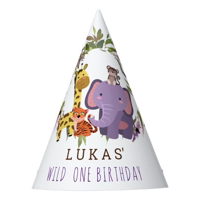 Chapéu De Festa Festa de primeiro aniversario Animal Safari da Sel (Frente)