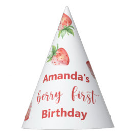 Chapéu De Festa Festa de primeiro aniversario de morangos de aquar