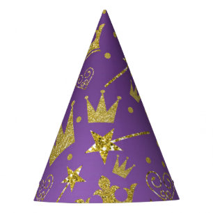 Chapéu De Festa Festa de Princesa das Meninas com Brilho Roxo e Do
