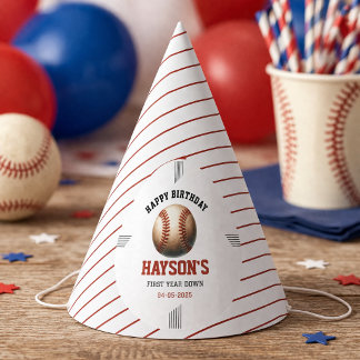 Chapéu De Festa First Year Down Baseball 1st Birthday Party