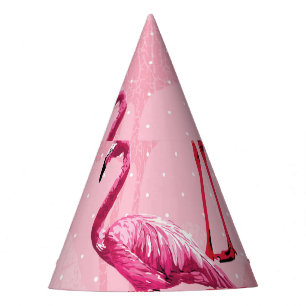 Chapéu De Festa Flamingo Elegance: Padrão de Pássaro Rosa.