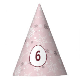 Chapéu De Festa Floco de Neve de Inverno Rosa Pálido Aniversário d