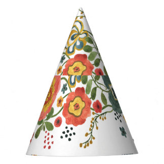 Chapéu De Festa Floral Estilizado: Design sem água.