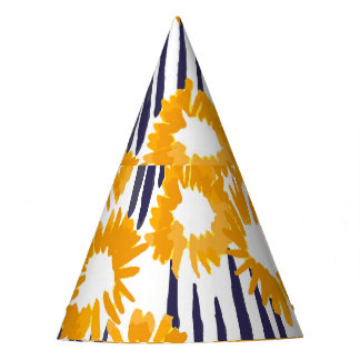Chapéu De Festa Flores Amarelas: Vintagem Pintada À Mão