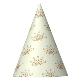 Chapéu De Festa Flores Azuis, Flores Vermelhas, Padrão De Flores