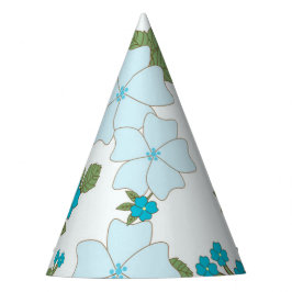 Chapéu De Festa Flores Azuis, Padrão Floral, Padrão De Flores