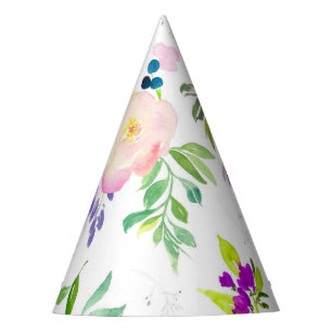 Chapéu De Festa Flores de Aquarela de Densidade Peonies e Wister