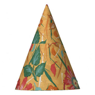 Chapéu De Festa Flores De Cores Aquáticas Artísticas: Fundo Colori