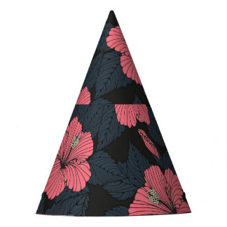 Chapéu De Festa Flores Hibiscus: papel de parede sem costura escur