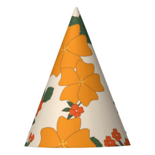 Chapéu De Festa Flores Laranja, Padrão Floral, Padrão De Flores