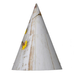 Chapéu De Festa Flores primavera amarelas, decor de prancha branca