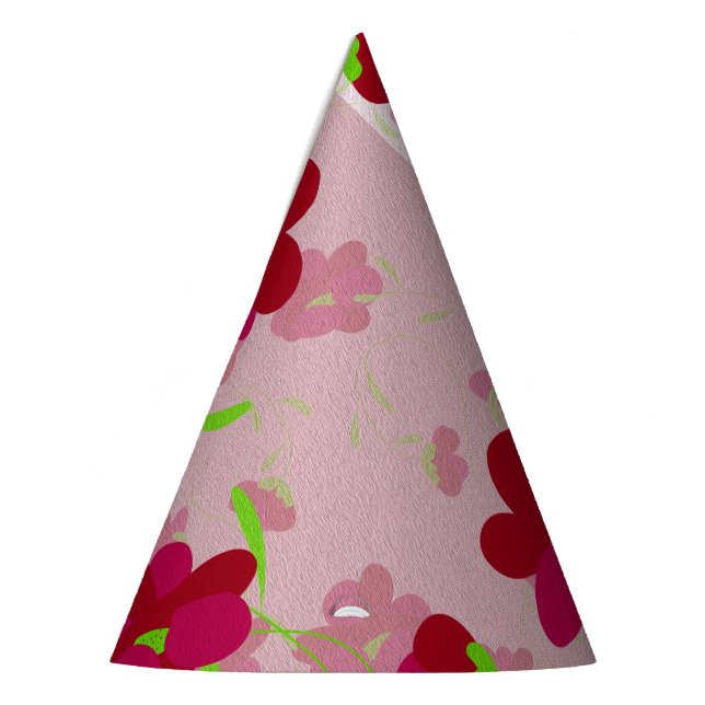 Chapéu De Festa Flores rosa e vermelha - Floral (Esquerda)