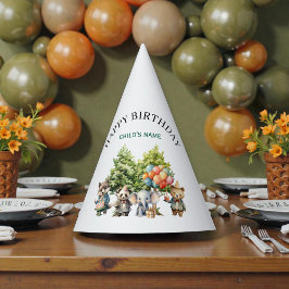 Chapéu De Festa Floresta de Aquarela Caprichosa de Aniversário