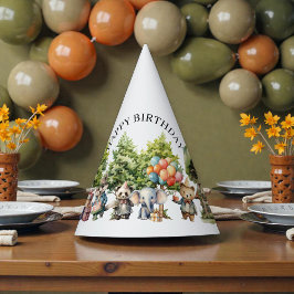Chapéu De Festa Floresta de Aquarela Caprichosa de Aniversário