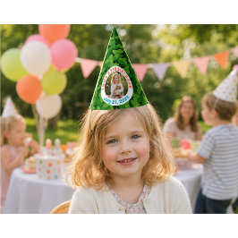 Chapéu De Festa Fofa Foto de Folha Verde Personalizada de Aniversá