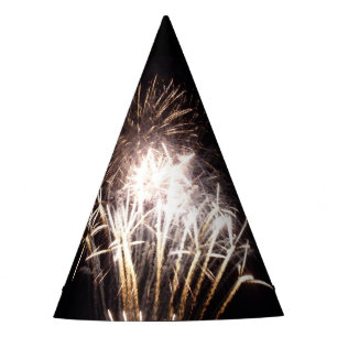 Chapéu De Festa Fogos de Artifício Brancos e Dourados I Celebração