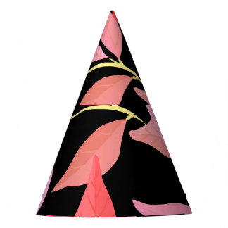 Chapéu De Festa Folhas botânicas, padrão colorido sem costura.