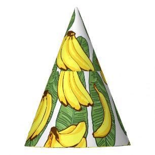 Chapéu De Festa Folhas de Banana: Padrão de Fruta Tropical