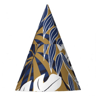 Chapéu De Festa Folhas Tropicais Coloridas Fundo Laranja