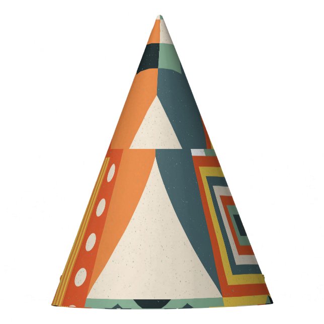 Chapéu De Festa Formas geométricas, fundo simples plano. (Frente)