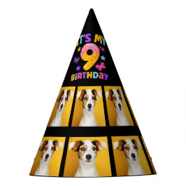 Chapéu De Festa Foto personalizada de cão 9.ª festa de festa de an