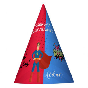 Chapéu De Festa Foto personalizada de super-herói Aniversário