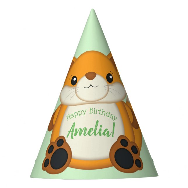 Chapéu De Festa Fox Festa de aniversário Verde (Frente)