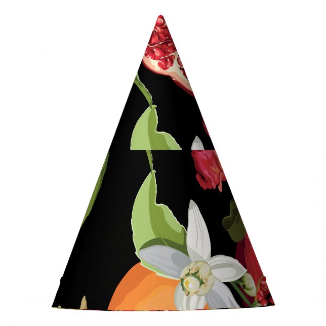 Chapéu De Festa Frutas Tropicais: Fundo Exótico e Invisível (Frente)