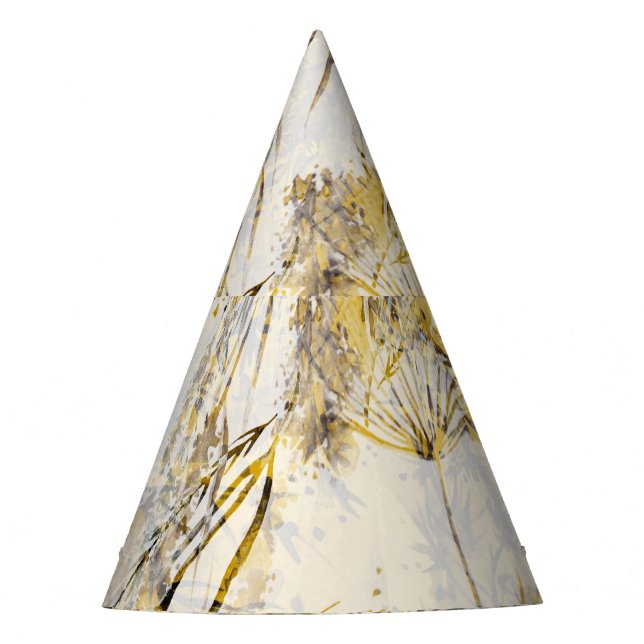 Chapéu De Festa fundo aquarela abstrato: dandelion, juniper (Frente)