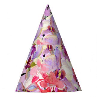 Chapéu De Festa Fundo de Cores Aquáticas Orchid-Sakura