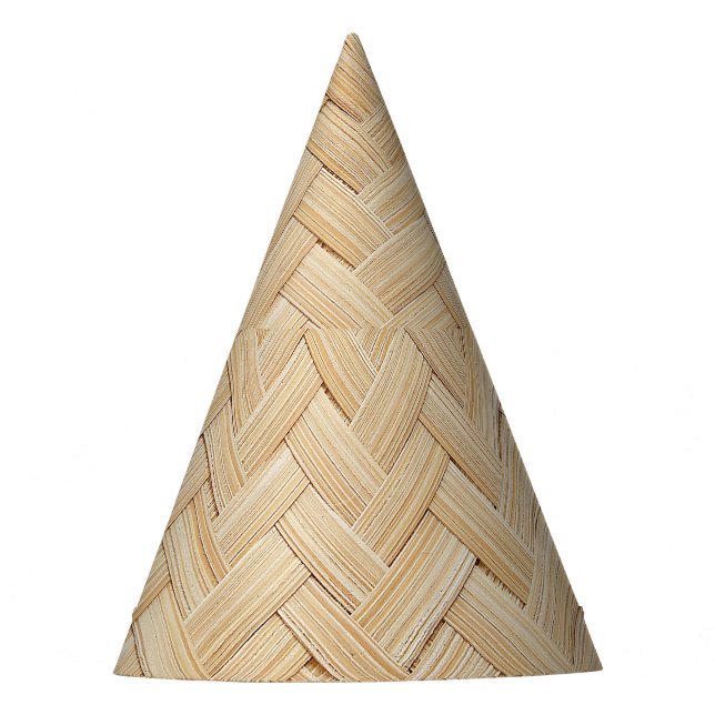 Chapéu De Festa Fundo de textura de Abstrato de bambu tecido. (Frente)