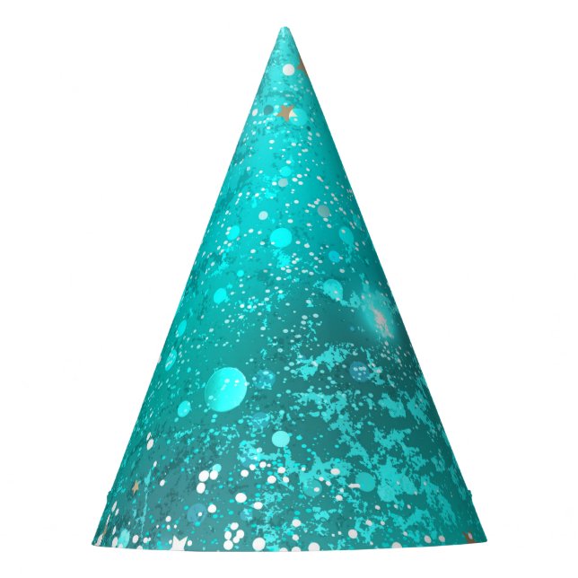 Chapéu De Festa Fundo do Mint Turquoise Foil (Frente)