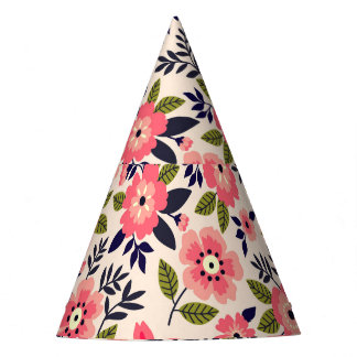Chapéu De Festa Fundo floral vintage, flores cor-de-rosa distantes