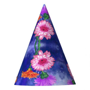 Chapéu De Festa Garganta Gerberas de Três Cores - Desenho de Arte