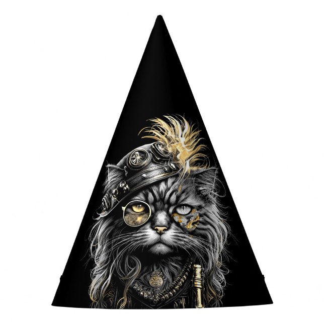 Chapéu De Festa Gato Steampunk Incrível  (Frente)