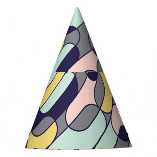 Chapéu De Festa Geométrico de Cores Pálidas: Padrão Retroativo