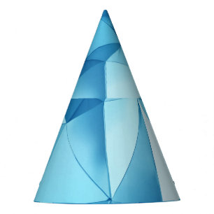 Chapéu De Festa Geométrico tridimensional, fundo azul metálico