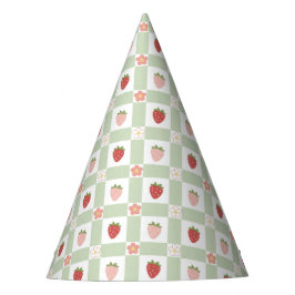 Chapéu De Festa Ginga de Morango Verde Pastel Infantil