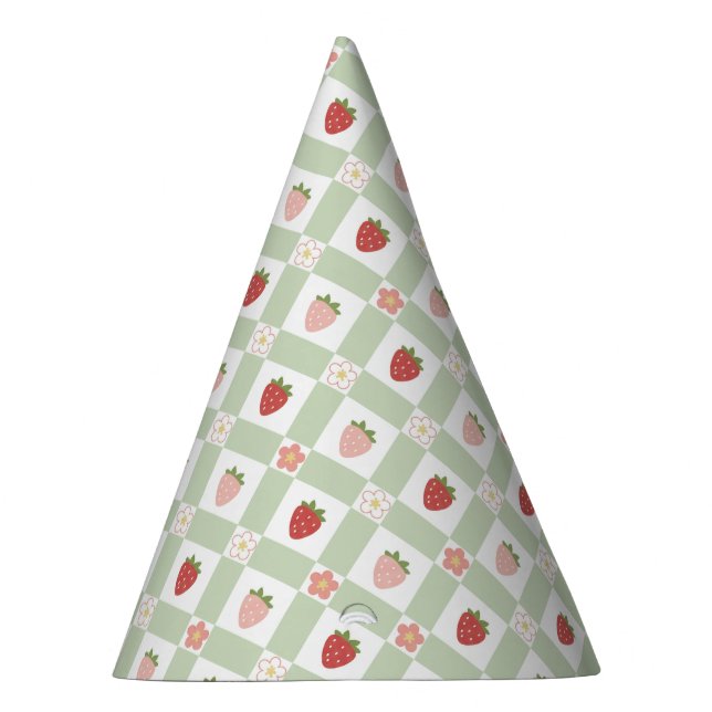 Chapéu De Festa Ginga de Morango Verde Pastel Infantil (Direita)