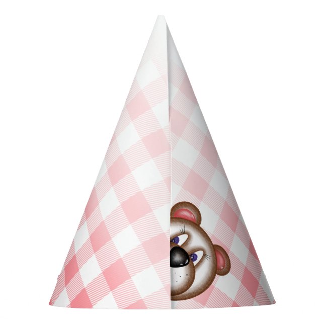 Chapéu De Festa Gingham Teddy Bear Picnic Party hat (Verso)