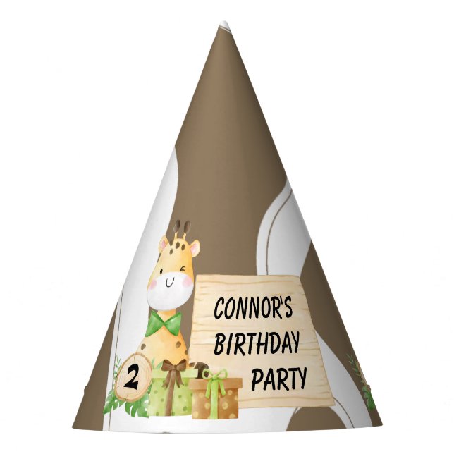 Chapéu De Festa Girafa Bonita Para Bebês (Frente)