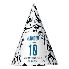 Chapéu De Festa Girls Modern Black Gymnastics Kids 10th Birthday