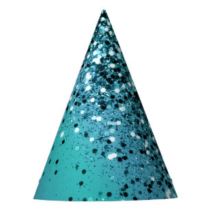 Chapéu De Festa Glitter Azul Aqua OCEAN #1 #shiny