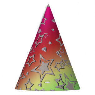 Chapéu De Festa Glitter de gradiente natalício brilhando estrelas