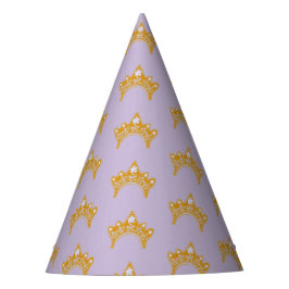 Chapéu De Festa Golden Crown Lilac Girl Princess Birthday Hat