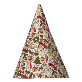 Chapéu De Festa Gorro de festa com Doodle de Natal Fofo