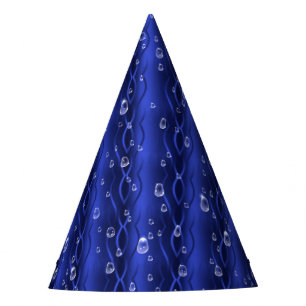 Chapéu De Festa Gotas de chuva em metal azul